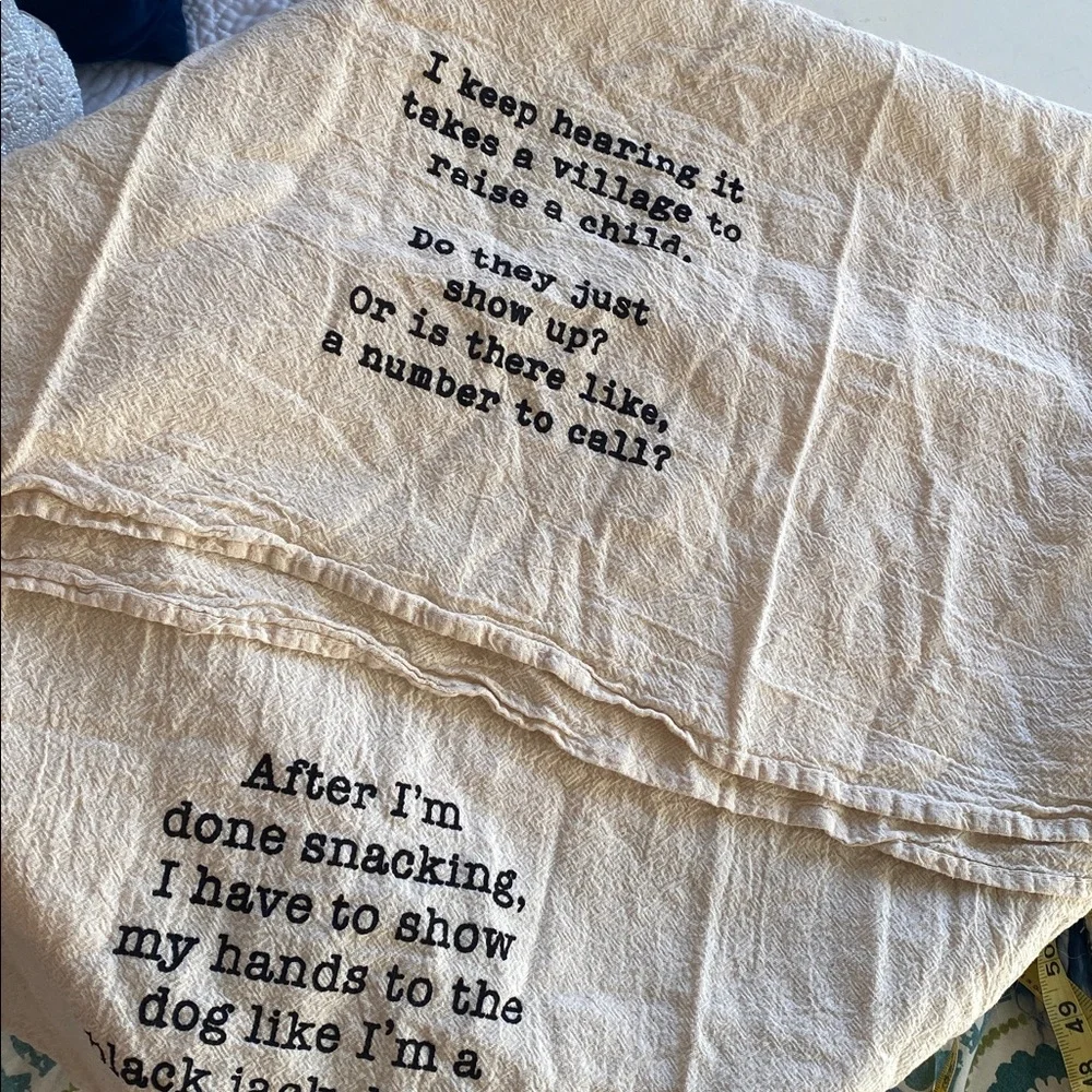 Set of 2 Ellembee Gift Natural Cotton Kitchen Towels, Tea Towels NWT,